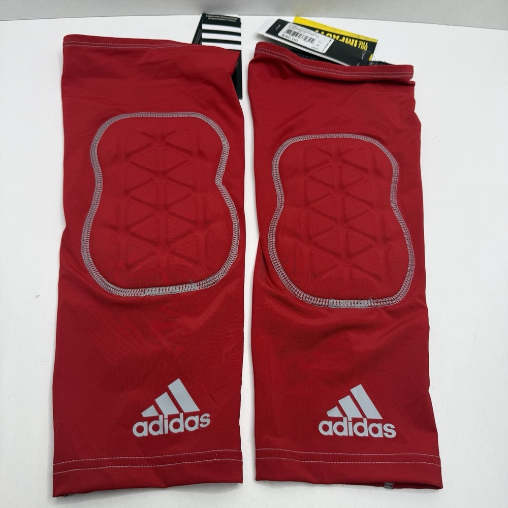 Adidas ClimaCool Ironskin Padded Knee Sleeves Pair Red Medium TP69A NEW